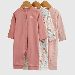 mothercare Girls Pack of 3 Printed Sleepsuit image 1