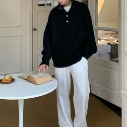 Mast & Harbour Men Solid Longline Pullover-picture-37