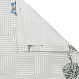 SWAYAM Grey & White Floral 210 TC King Bedsheet with 2 Pillow Covers image 3