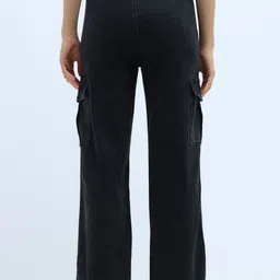 U.S. Polo Assn. Women Women Wide Leg Mildly Distressed Stretchable Jeans image 3