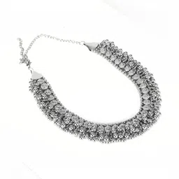 VRAJ CREATION Silver-Plated Oxidised Jewellery Set image 2