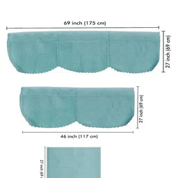 Fashion Throw Turquoise Blue Velvet 4 Piece Sofa Cover image 2