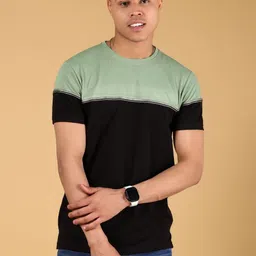 V-Mart Men Colourblocked Round Neck Cotton T-shirt-picture-22