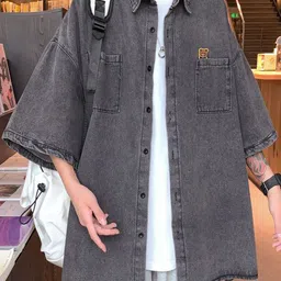 StyleCast x Revolte Men Cutway Collar Oversized Shirt-image-26
