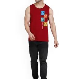 SLOWLORIS Men Pack Of 2 Printed Combed Cotton Bio-Wash Innerwear Vests image 2