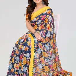 Moda Rapido Floral Poly Georgette Designer Saree image 4