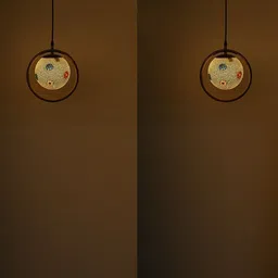 1ST TIME White & Red 2 Pieces Textured Spherical Shaped Ceiling Lamps-picture-32