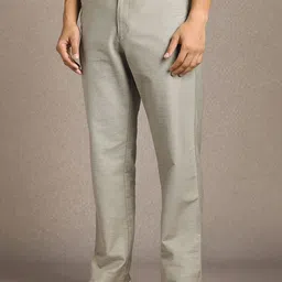 Louis Philippe Sport Men Textured Regular Fit Mid-Rise Trouser image 2