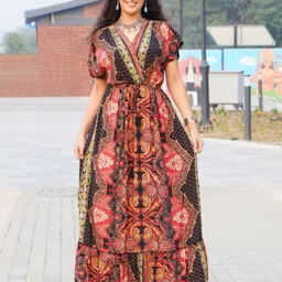 Boholyfe Bohemian Print A-Line Maxi Dress-picture-31
