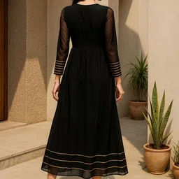 dressberry Full Sleeves Foil Print Dress image 5