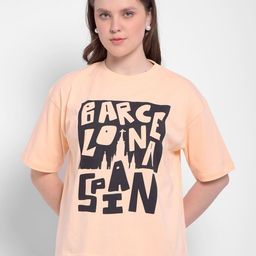 Numero Uno Women Typography Printed Round Neck Cotton Oversized T-shirt-picture-4