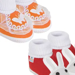 NESKA MODA 0 To 6 Months Set of 2 Pair Newborn Baby Unisex Soft Skin-Friendly Cotton Rabbit Booties-picture-39