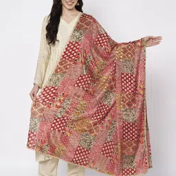 AKSHADEEP Floral Printed Foil Print Dupatta-picture-16