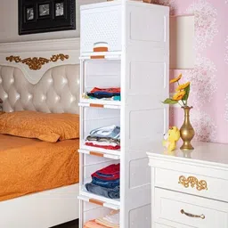 flipkart perfect homes studio Neat and Tidy Storage Solutions plastic drawers storage Clothes Cabinet Drawer PP Collapsible Wardrobe image 2