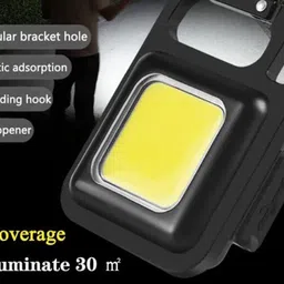 dwiza enterprise LED Flashlight 500 Lumens COB Rechargeable Keychain Flashlight 4 Light Modes 2 hrs Torch Emergency Light image 4