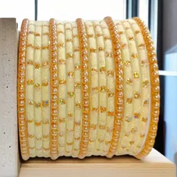 Shasmi Gold Glass Artificial Stones Bangle image 2