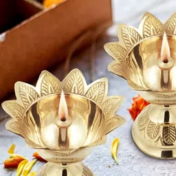 Heaven Decor 2 Pieces Gold-Toned Textured Kuber Devdas Diyas-picture-13