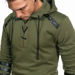 StyleCast x Revolte Men Solid Hooded Sweatshirt image 2