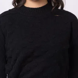 GFO Women Cable Knit Striped Woollen Pullover image 2