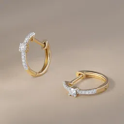 Mia by Tanishq 14KT Gold Natural Diamond Hoop Earrings - 1.443 gm-image-84