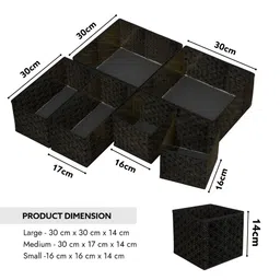 Aura Black Set of 6 Regular Drawer Organiser Organisers image 2