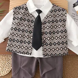 LULU & SKY Boys Printed Shirt with Trousers image 5