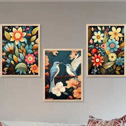 walllane Floral Wall Art With Frame Home Decor Wall Painting For Living Room Office Bedroom-picture-27
