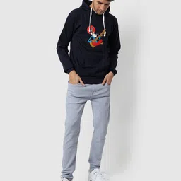 Campus Sutra Men Printed Hooded Sweatshirt image 2