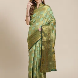 KALINI Ethnic Motifs Zari  Banarasi Saree-picture-15
