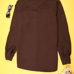 V-Mart Boys Textured Spread Collar Cotton Regular Fit Shirt image 3