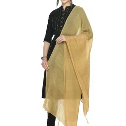 A R SILK DUPATTA HUB Woven Design Leheriya Dupatta with Zari image 4