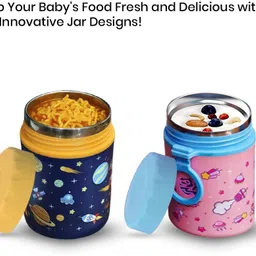 one and only Double Wall SS Food Jar | Leakproof Hot & Cold Flask | Ideal for Gifting Pack of 2 Thermoware Casserole image 5