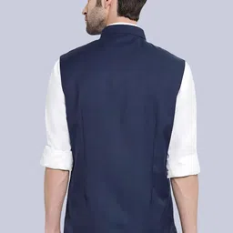 BAESD Men Satin Regular-Fit Nehru Jacket image 3