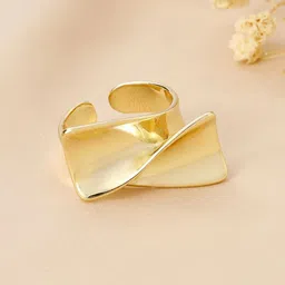 SALTY Women & Girls Gilded Statement Curve Stylish Adjustable Finger Ring-picture-40
