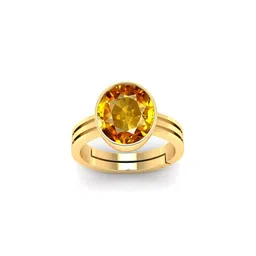 Pranjal Gems Unisex 8.25 Ratti 7.15 K Pukhraj Stone Studded Adjustable Finger Ring-picture-40