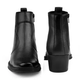 Bxxy Men Textured Square Toe Block Heel Ankle Length Chelsea Boots image 3