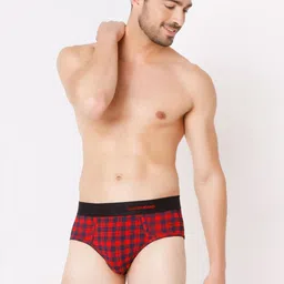 UnderJeans by Spykar Men Pack Of 2 Checked Cotton Basic Briefs image 4