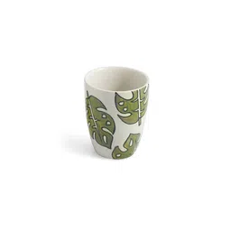 ExclusiveLane White & Green 2 Pieces Printed Ceramic Glossy Mugs image 3