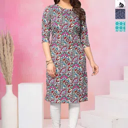 KETAKI FASHION Selection Of 4 Geometric Printed Round Neck Straight Kurtas-image-96