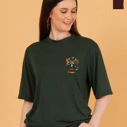 kintu parantu Women Pack of 2 Tweety Graphic Printed Round Neck Relaxed Fit T-shirts-picture-11