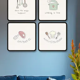 SAF Off White & Black 4 Pieces Painting Wall Art-picture-44