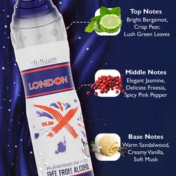 Al-Nuaim 4Pcs White London Long Lasting Alcohol Free Deodorant Perfumed Spray - 200ml Each image 5