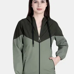 The Roadster Lifestyle Co Colourblocked Zipper Hooded Windcheater Jacket-picture-22