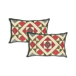 JAIPUR FABRIC Red & White Printed 180 TC Cotton King Bedsheet Set 2.28 m x 2.74 m image 2