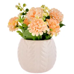 Myntra Elegant Homes White & Orange Ivy Artificial Plant With Pot image 3