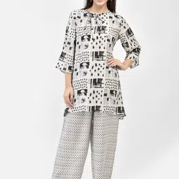 FUTURO Women Ethnic Motifs Printed Regular Kurta with Palazzos-image-7