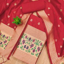 LeeliPeeri Designer Ethnic Motifs Woven Design Banarasi Silk Unstitched Dress Material-picture-19