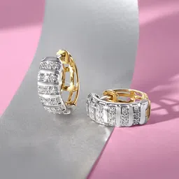 Mia by Tanishq 14KT Gold Natural Diamond Hoop Earrings - 3.315 gm-image-50