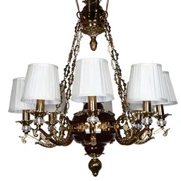Fos Lighting Gold-Toned Textured 8-Light Chandelier Aluminium Ceiling Lamp image 4