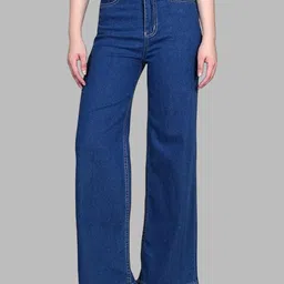 AngelFab Women Wide Leg High-Rise Denim Stretchable Jeans-picture-28